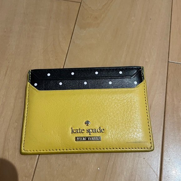 kate spade Accessories - Kate Spade yellow polka dot cardholder